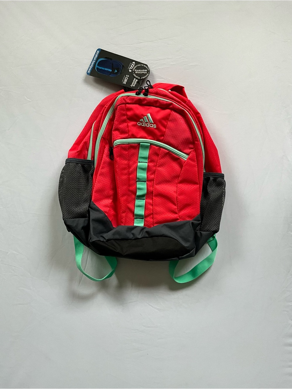 adidas Red Backpack with Mint Green Accents